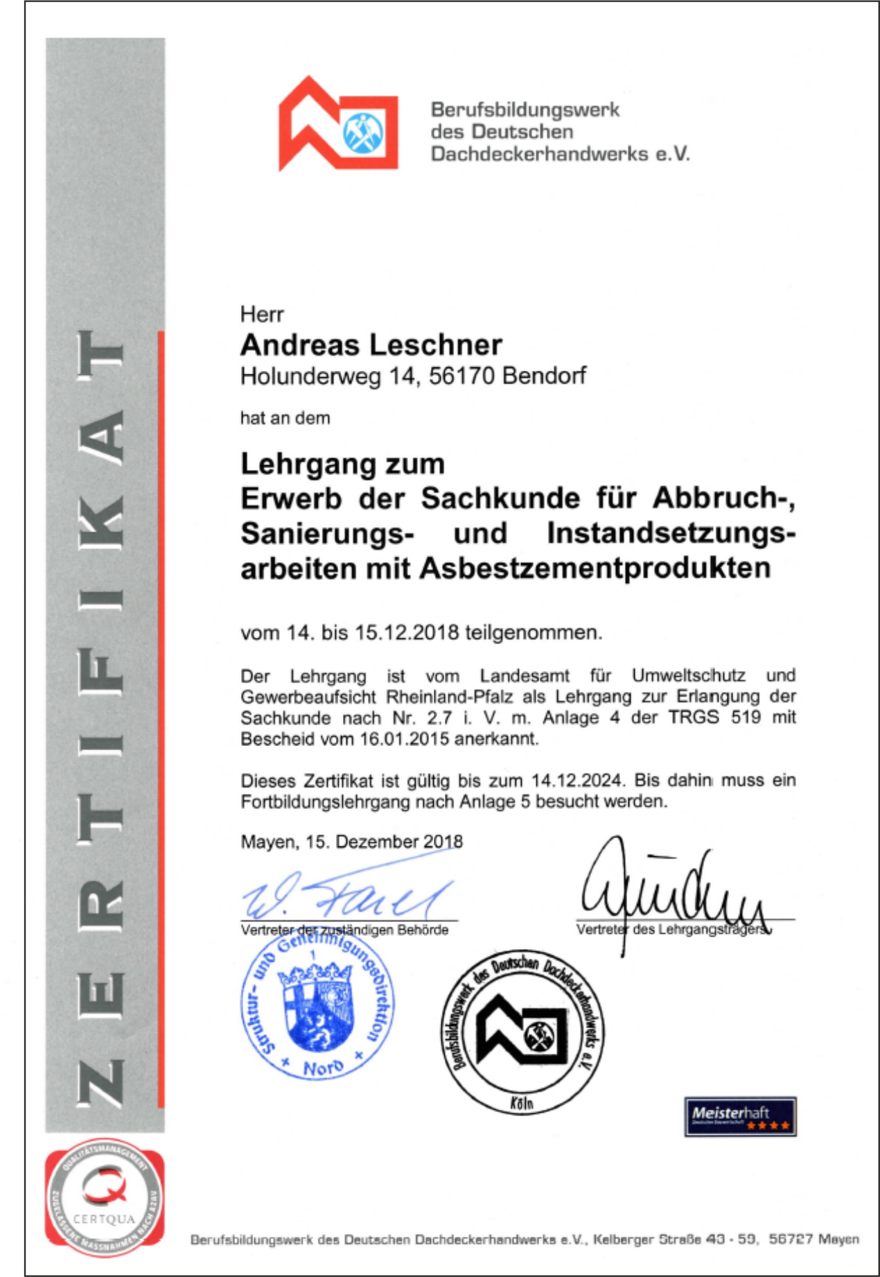Zertifikat